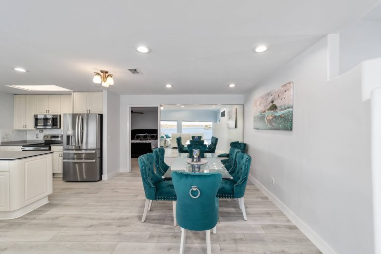 Dining area with seating for the group