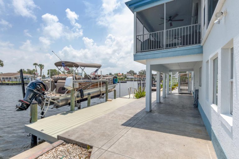 Private dock beside the waterfront vacation home